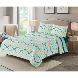 Jogo de cama em coral_Vintage
