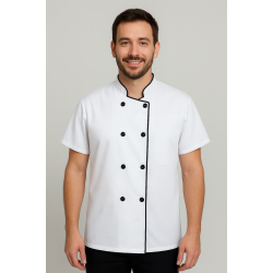 Casaco de cozinheiro com bibo em cor