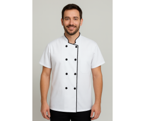 Casaco de cozinheiro com bibo em cor Casaco de cozinheiro com bibo em cor