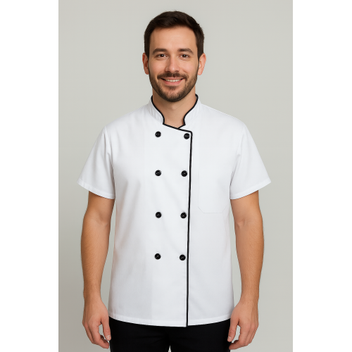 Casaco de cozinheiro com bibo em cor