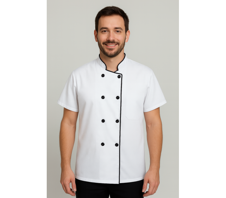 Casaco de cozinheiro com bibo em cor Casaco de cozinheiro com bibo em cor